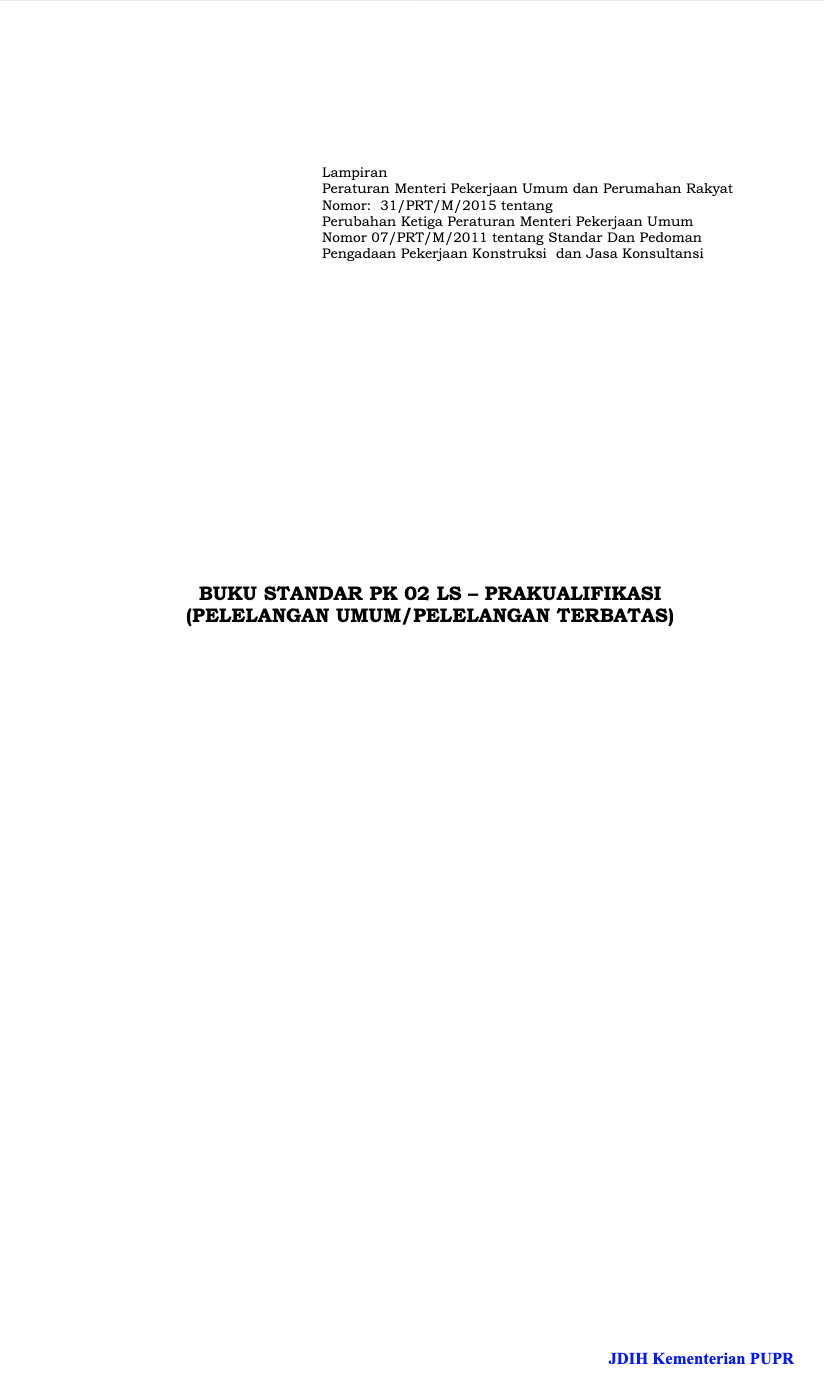 Standar PK 01 LS-Prakualifikasi (Pelelangan Umum-Pelelangan Langsung)